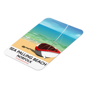 Sea Palling Beach Norfolk-stranden poster Magnet