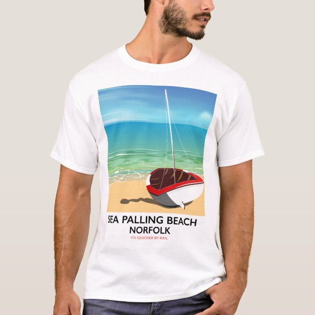 Sea Palling Beach Norfolk-stranden poster T-shirt (Framsida)