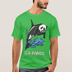 Sea Panda Bear Funny Orca Whale Hybrid Långärmad T Shirt
