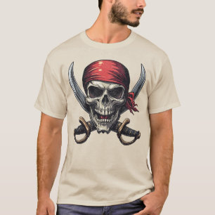 Sea Pirat Tavern - Skull i boner T Shirt