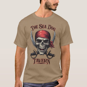 Sea Pirat Tavern - Skull i boner T Shirt