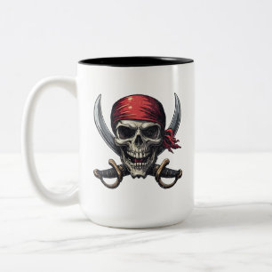 Sea Pirat Tavern - Skull i boner Två-Tonad Mugg