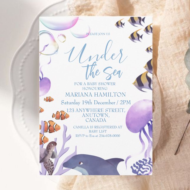 Sea Pojke Shower Ocean Animals Inbjudningar (Skapare uppladdad)