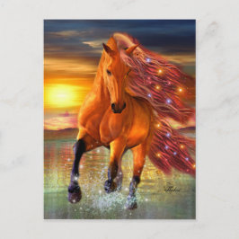 Sea Prancer Fantasy Horse Running on Beach Vykort