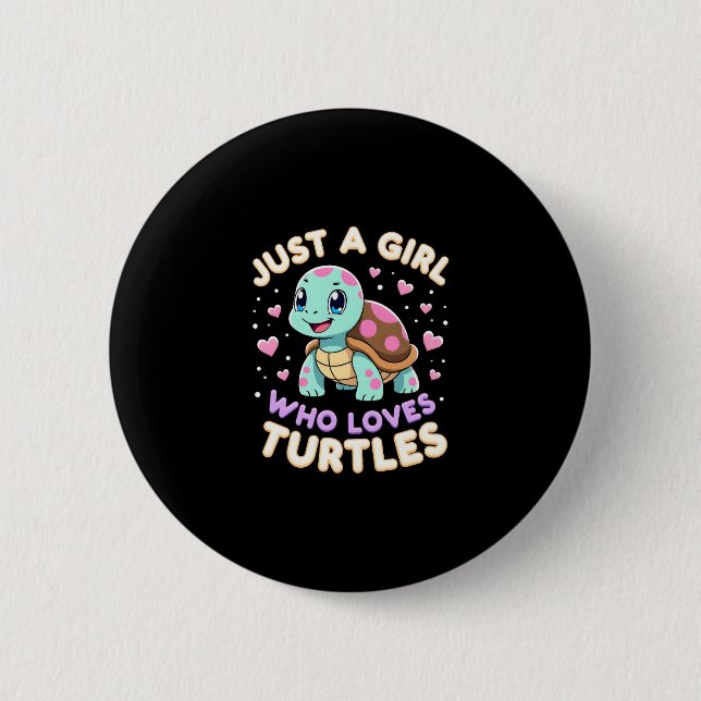 Sea Reptile Turtle Lovers Just A Girl Who Loves Tu Knapp (Framsida)