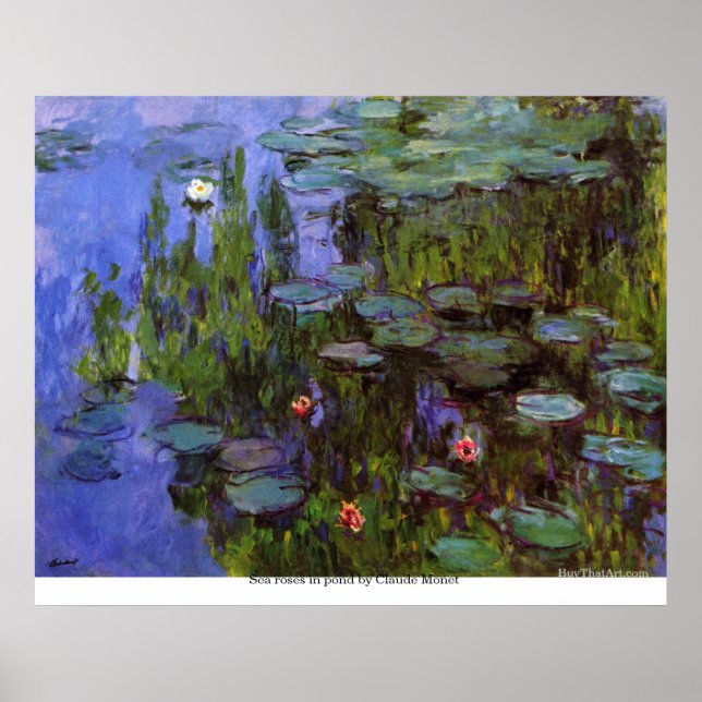 Sea ro i damm av Claude Monet Poster (Framsidan)