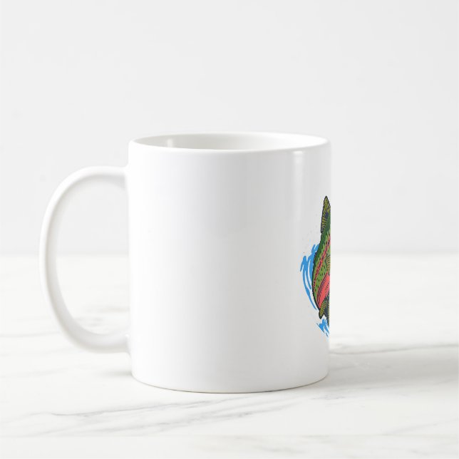 Sea Run Cutthroat Chasing Chrome Trout Kaffemugg (Vänster)