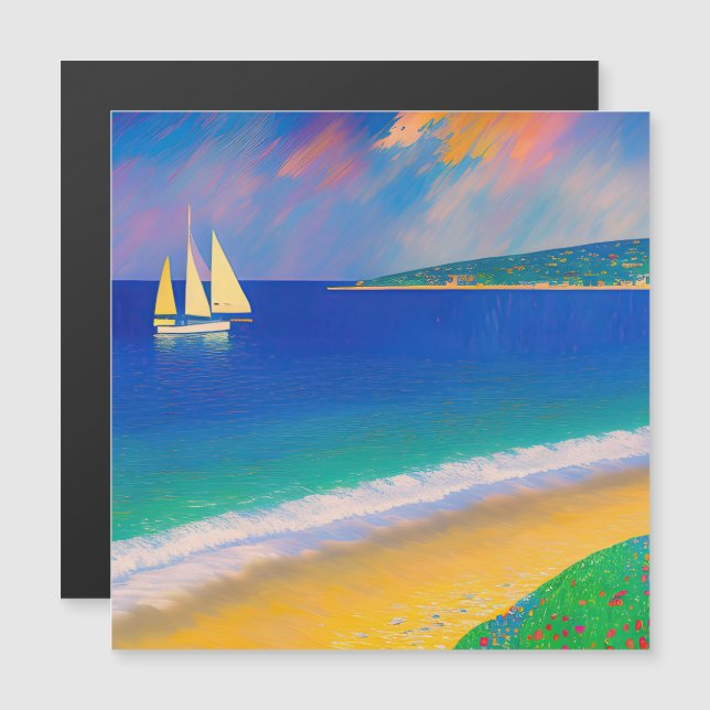 Sea Scape 09 "Yacht in the Bay" (Fram/baksida)