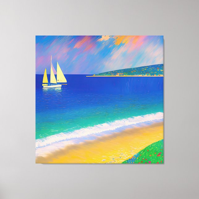 Sea Scape 09 "Yacht in the Bay" Canvastryck (Framsida)