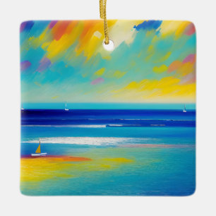 Sea Scape 10 "Stuck on the sand". Julgransprydnad Keramik