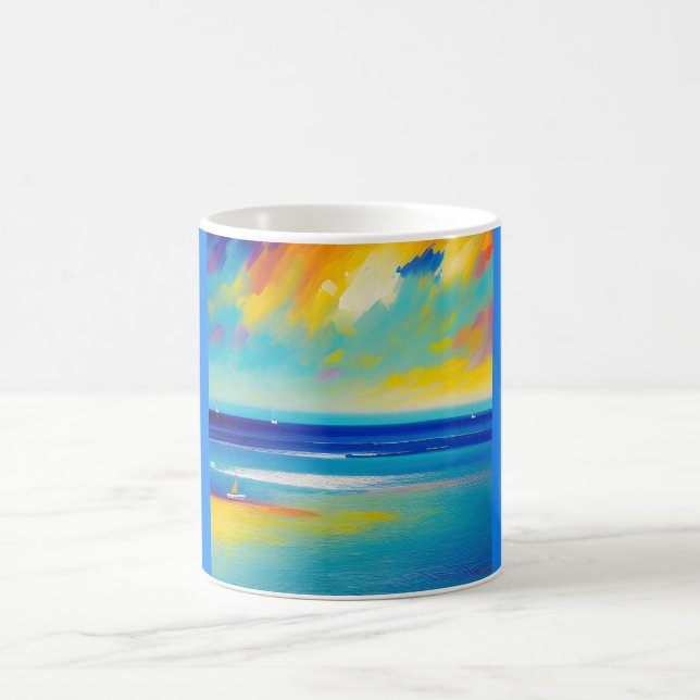 Sea Scape 10 "Stuck on the sand". Kaffemugg (Center)