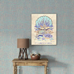 Sea Shore Beach Vibe Teal, Coral, Lila Canvastryck<br><div class="desc">Visa kärlek för havet med den här roligten och med den här och med den här utskriften av "flirt Sea Shore Beach Teal", "Coral Orange", "Lila" och "Sand Beige Canvas Art Print". En vacker arrangemang av stjärnfisk, korall, sjöhäckar, sjöglas och hajtänder. Lägg till ett eget citat eller monogram för att...</div>