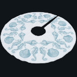 Sea Side Beach God jul Julgransmatta Borstad Polyester<br><div class="desc">Fyll i helgdag vid kusten med din egen anpassningsbar träd-kjol.  Havets tema är utformat på ett attraktivt sätt för havshästar och snäckor i ett attraktivt mönster.  Ändra bakgrunden till färg så att den passar ditt eget färg-tema.</div>