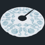 Sea Side Beach God jul Julgransmatta Borstad Polyester<br><div class="desc">Fyll i helgdag vid kusten med din egen anpassningsbar träd-kjol.  Havets tema är utformat på ett attraktivt sätt för havshästar och snäckor i ett attraktivt mönster.  Ändra bakgrunden till färg så att den passar ditt eget färg-tema.</div>