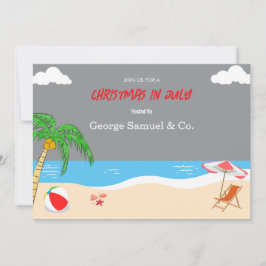 Sea Side Christmas in July Custom Name Log & Text Inbjudningar