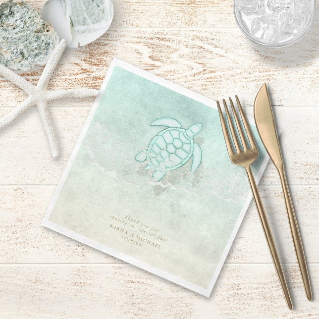 Sea Skam Beach Wedding Tack V1 ID837 Pappersservett (Skapare uppladdad)