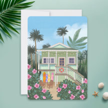 Sea Skam Grönt Beach House Blank