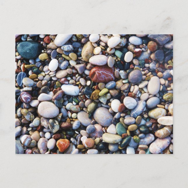 Sea Småstens Beach Stones Rhodes Greece Vykort (Framsida)