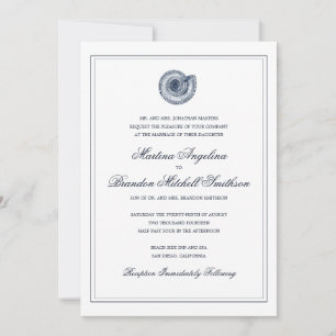 Sea Snäcka Beach Wedding   Traditionell inbjudan