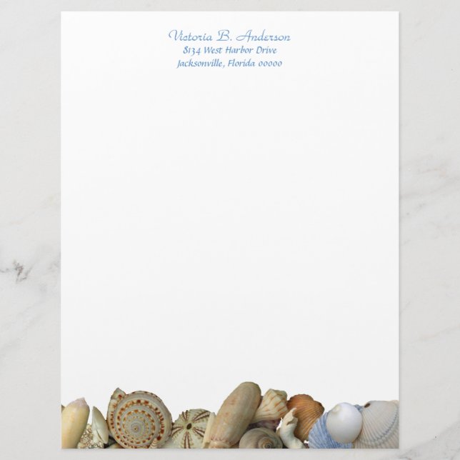 Sea Snäcka Gräns Letterhead, 2 Brevhuvud (Framsida)