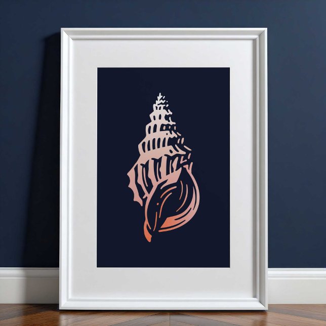 Sea Snäcka II Skriv ut | Utskrift av Snäcka till h Poster (Sea Shell Ocean Wall Art Poster Print | Wall Art by TinkPrints.)