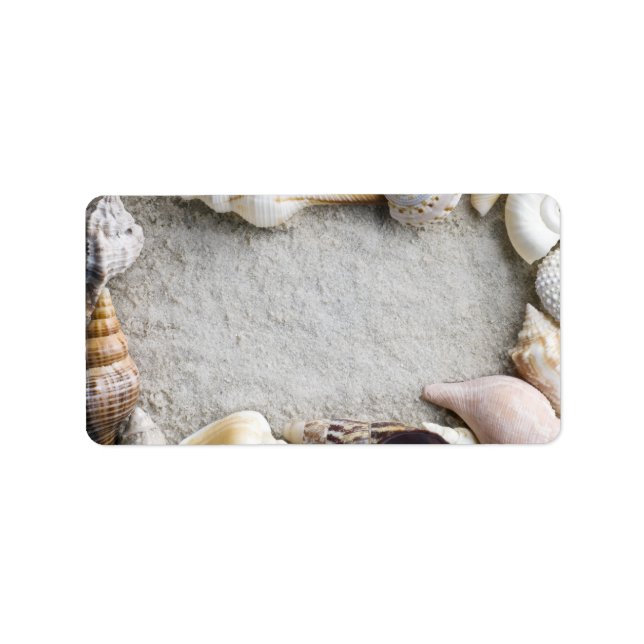 Sea Snäcka Sand Background - Beach Snäckors Custom Adressetikett (Framsidan)