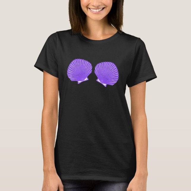 Sea Snäcka Sjöjungfru Bra Costume Tee Halloween (Framsida)