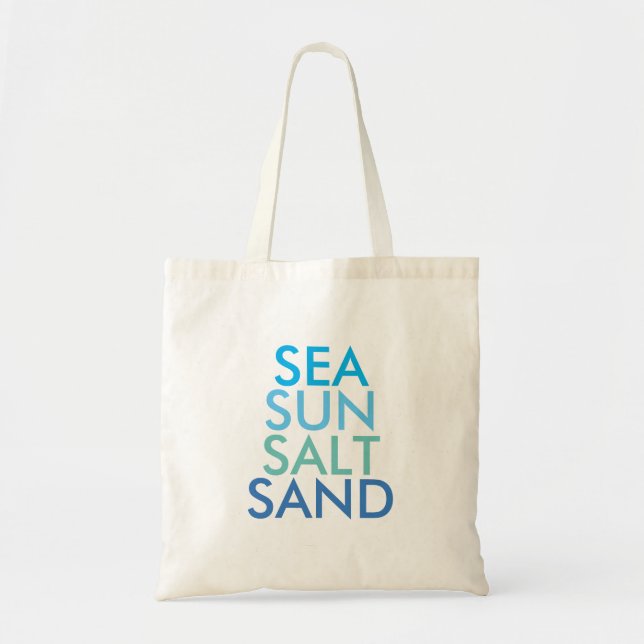 Sea Sol Salt Sand | Beach Tote | Beach-behållare Tygkasse (Framsidan)