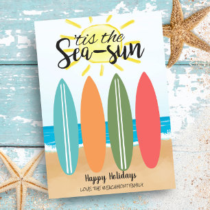 Sea Sol TropicalBeach Surfboard Kustjul Julkort
