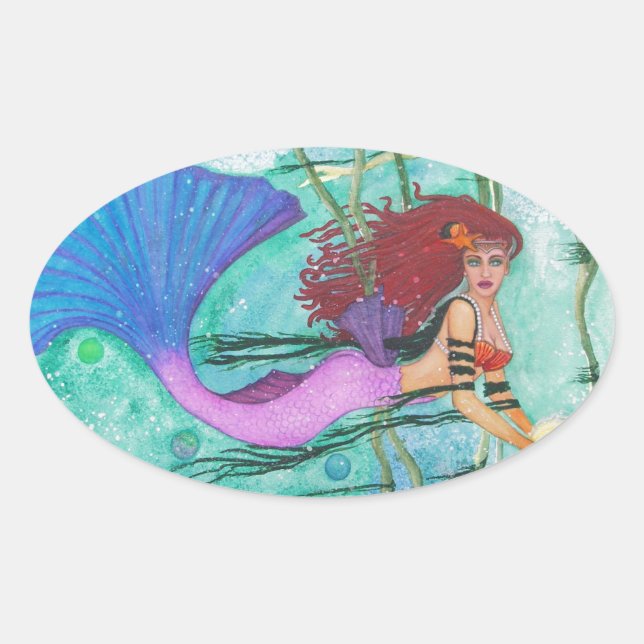 Sea Sphere Ovalt Klistermärke (Framsida)