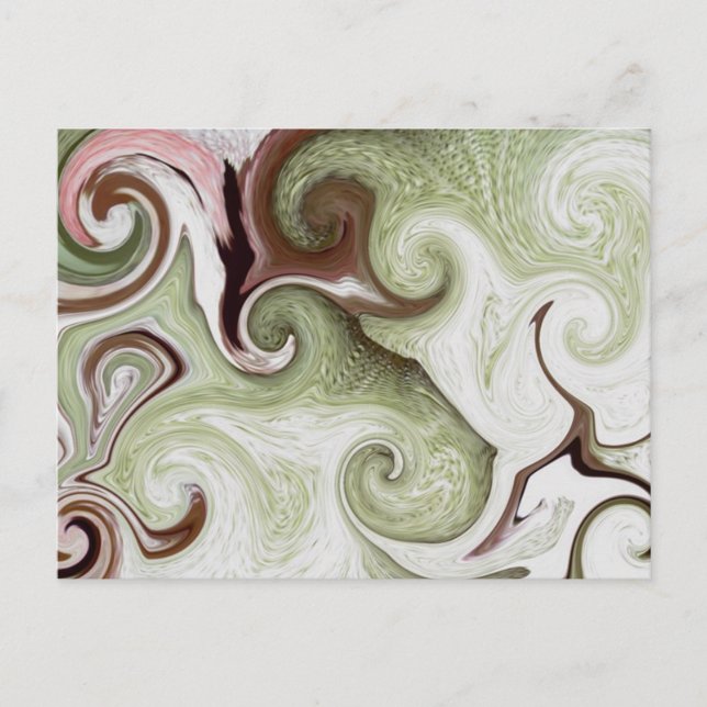 Sea Sponges Snäckors Seafoam Grönt Rosa White Boll Vykort (Framsida)