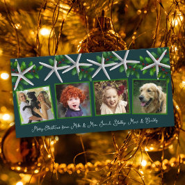 Sea Stars in Holly Four Photo Family jul Julkort