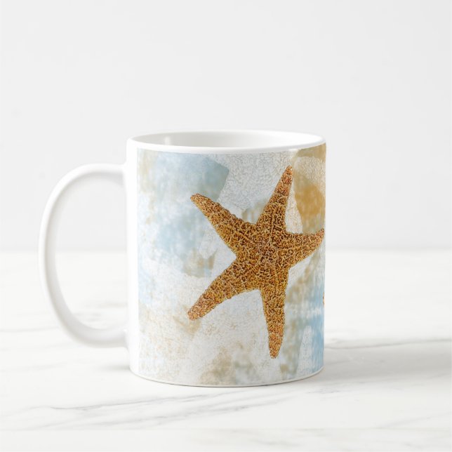 Sea Stars Starfish Coastal Beach Kaffemugg (Vänster)