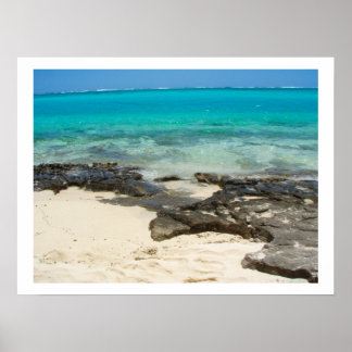 Sea Sten Sand Beach Vanuatu Island Landskap Poster