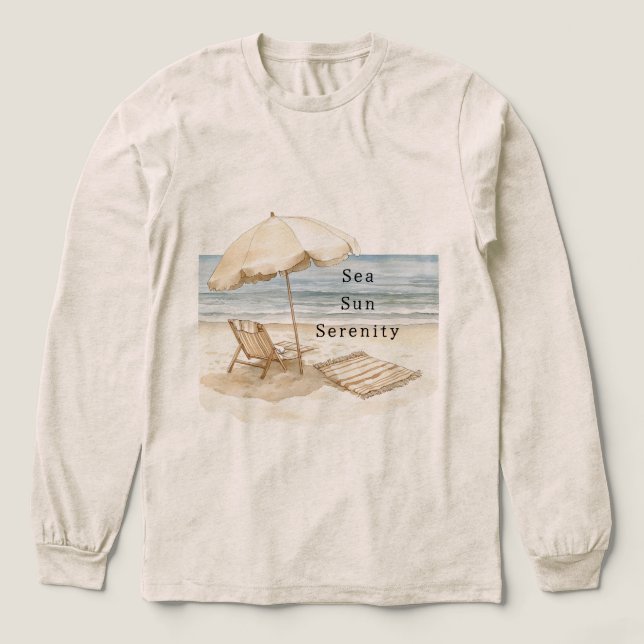 Sea Sun Serenity Strandskärm T Shirt (Design framsida)