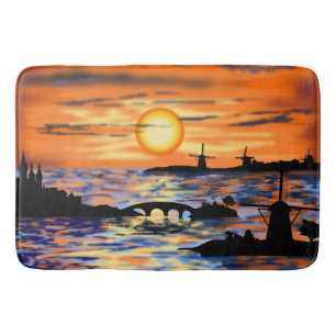 Sea Sunrise Bath Mat Netherlands Landscape Badrumsmatta