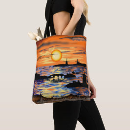 Sea Sunrise Tote Bag Ligcape Tygkasse