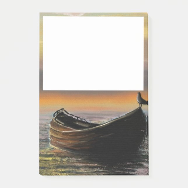 Sea Sunset Boat Post it Notes Post-it Block (Framsida)