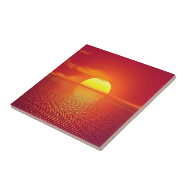 Sea Sunset Ceramic Tile Kakelplatta (Sidan)
