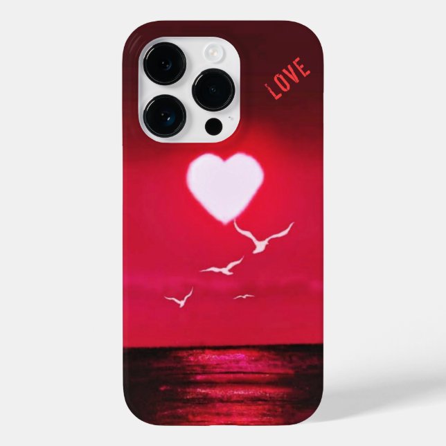Sea Sunset iphone case Kärlek Romantic Red (Baksida)