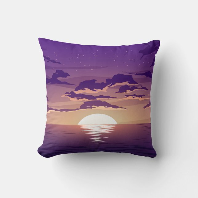 Sea Sunset Kudde (Framsida)