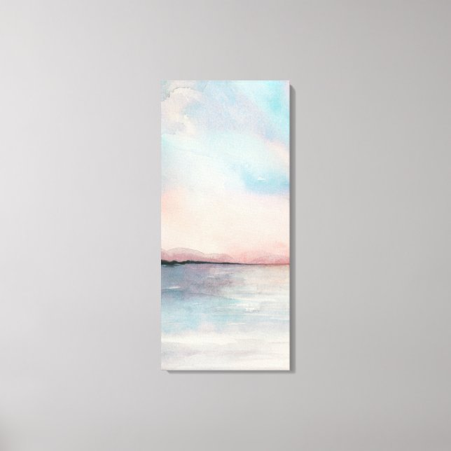 Sea Sunset Triptych - Pastel Watercolor Canvastryck (Framsida)