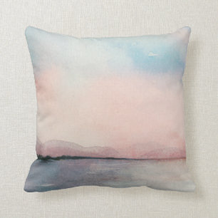 Sea Sunset Triptych - Pastel WaterColor Kudde