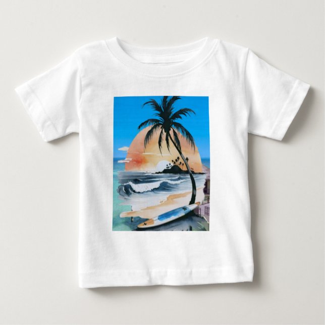 Sea sunShine & handflatan träd på stranden T Shirt (Framsida)