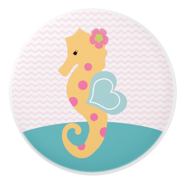 Sea Sweeties Seahorse Nursery Drawer Knob Knopp (Framsidan)
