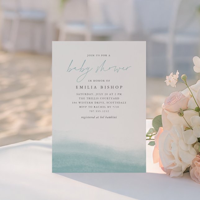 Sea Tides Coastal Watercolor Baby Shower Inbjudningar (Skapare uppladdad)
