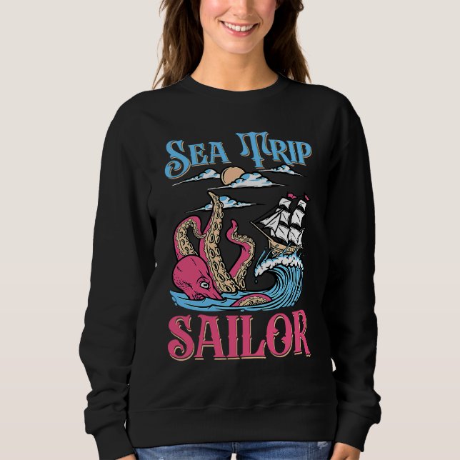 Sea Trip Sailor Sea Boat Navigation Sailing T Shirt (Framsida)