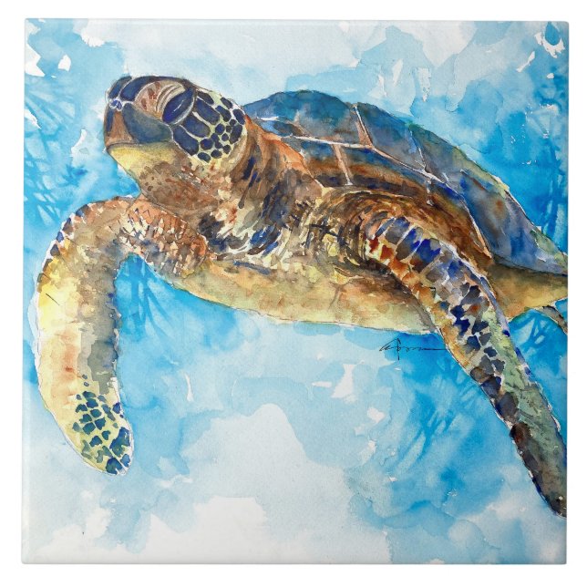 Sea Turtle 33 Kakelplatta (Framsidan)