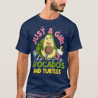 Sea Turtle Älskare Girls Avocado Women Ocean Anima T Shirt