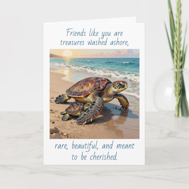 Sea Turtle and Baby Illustration | Friendship Kort (Framsida)